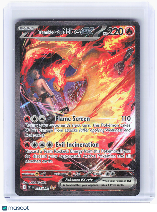 2024 Pokemon—Team Rocket's Moltres EX #229 Destined Rivals—SIR Holo