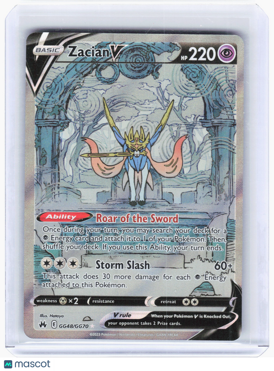 2023 Pokemon—Zacian V #GG48 Crown Zenith: Galarian Gallery—Rare Holo