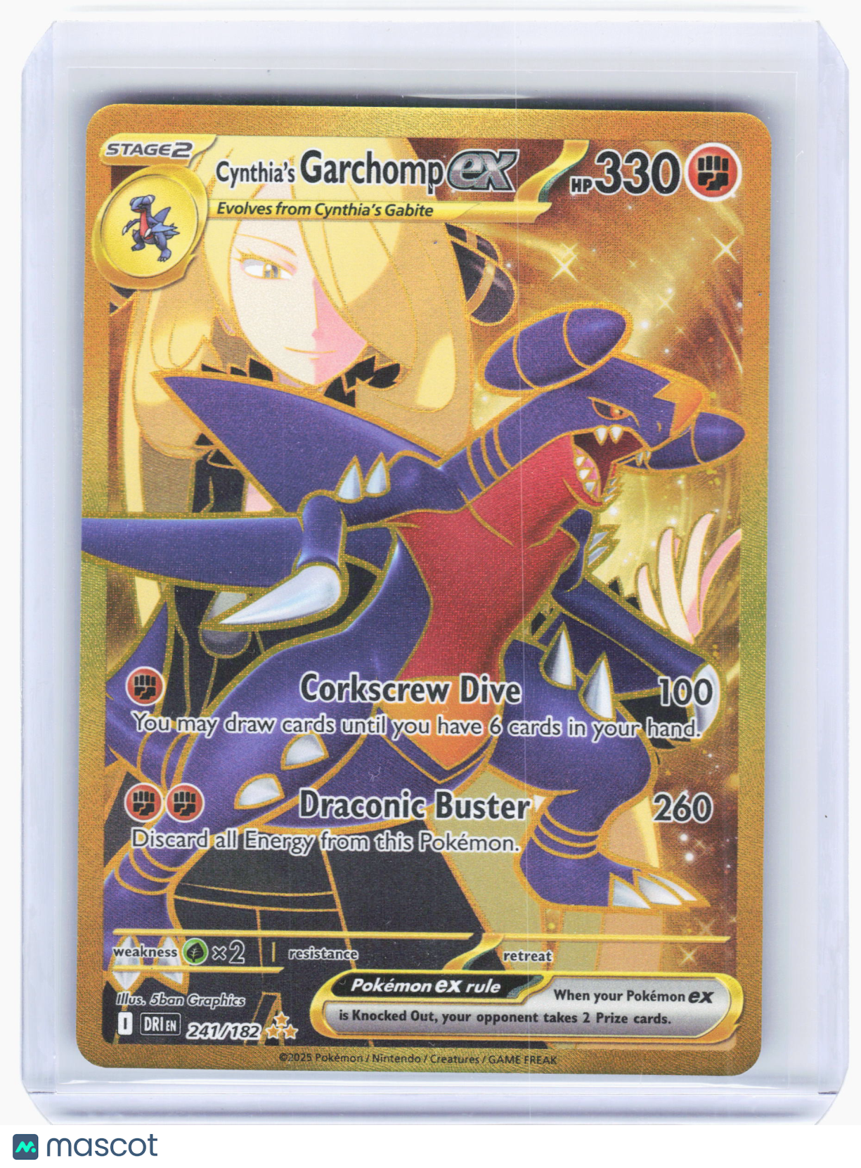 2025 Pokemon—Cynthia's Garchomp EX #241 Destined Rivals—Hyper Rare Holo