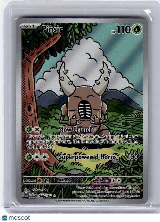 2024 Pokemon—Pinsir #168 Twilight Masquerade—Illustration Rare Holo Near Mint