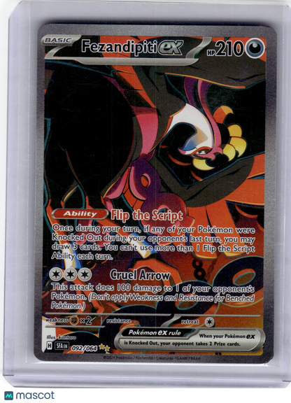 2024 Pokemon—Fezandipiti EX #92/64 Shrouded Fable— Near Mint