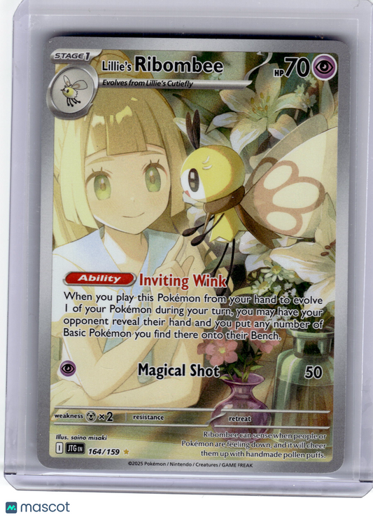 2025 Pokemon—Lillie's Ribombee #164 Journey Together—Illustration Rare Near Mint