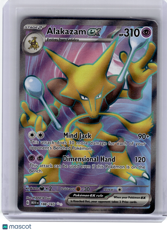 2023 Pokemon—Alakazam EX #188 Scarlet & Violet 151—Ultra Rare Holo Near Mint
