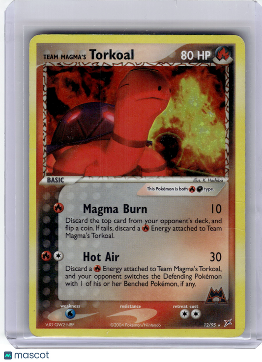 2004 Pokemon—Team Magma's Torkoal #12 Team Magma vs Team Aqua—Rare Holo Damage