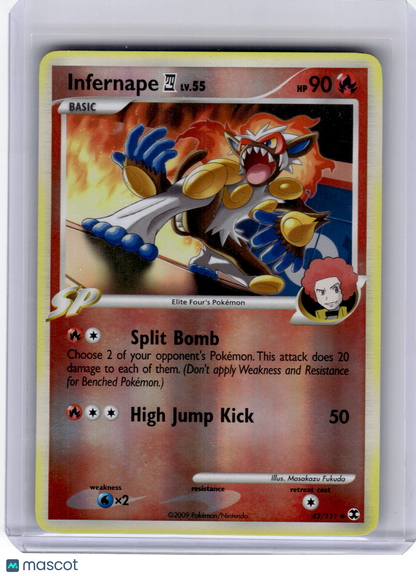 2009 Pokemon—Infernape #43 Rising Rivals—Rare Reverse Holo Near Mint