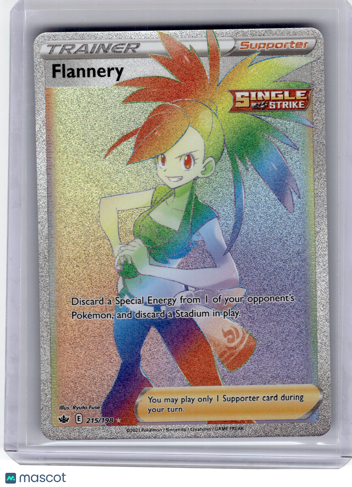 2021 Pokemon—Flannery #215 Chilling Reign—Secret Rare Holo Near Mint