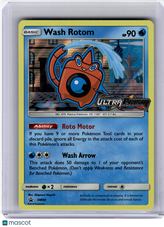 2018 Pokemon—Wash Rotom #SM94 Sun & Moon Ultra Prism—Black Star Promo Near Mint