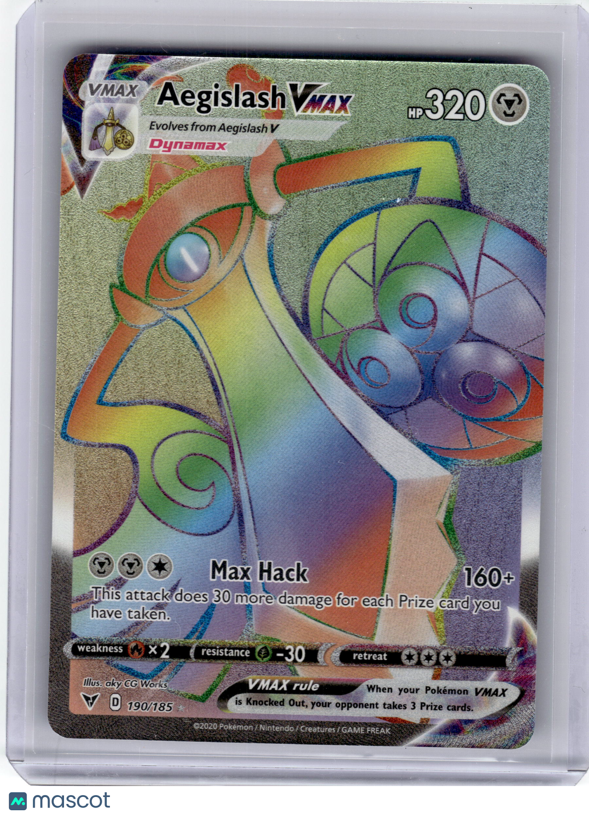 2020 Pokemon—Aegislash VMAX #190 Vivid Voltage—Secret Rare Secret Rare Near Mint