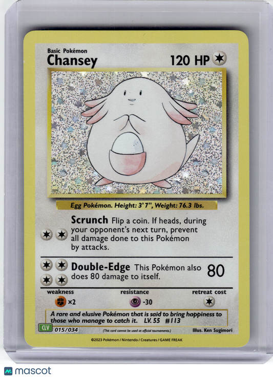 2023 Pokemon—Chansey #15 Classic Collection—Rare Holo Damage