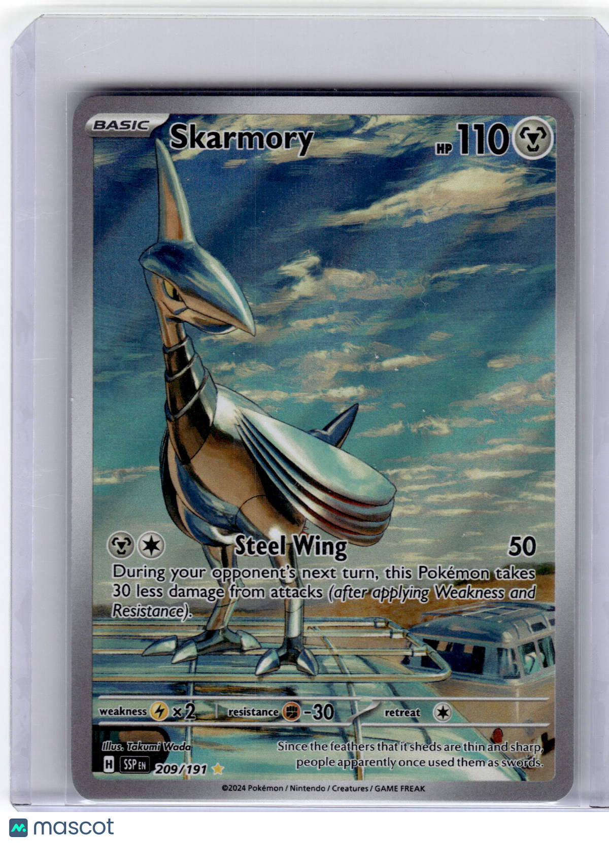 2024 Pokemon—Skarmory #209 Surging Sparks—Illustration Rare Holo Near Mint