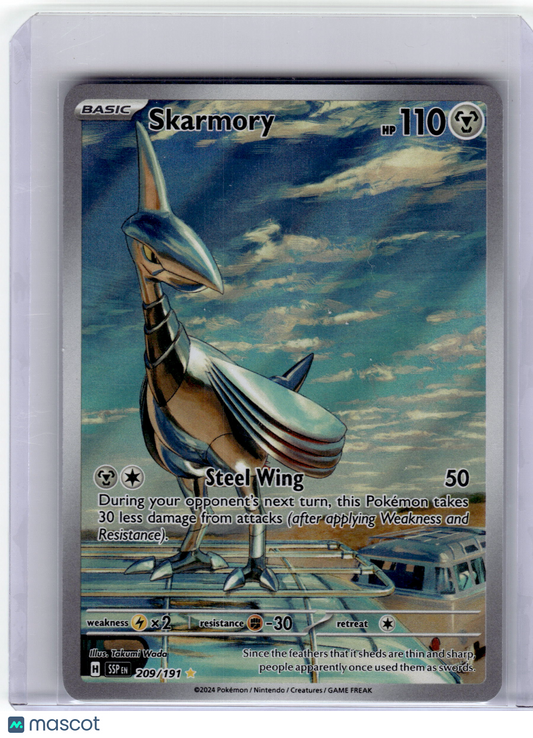2024 Pokemon—Skarmory #209 Surging Sparks—Illustration Rare Holo Near Mint