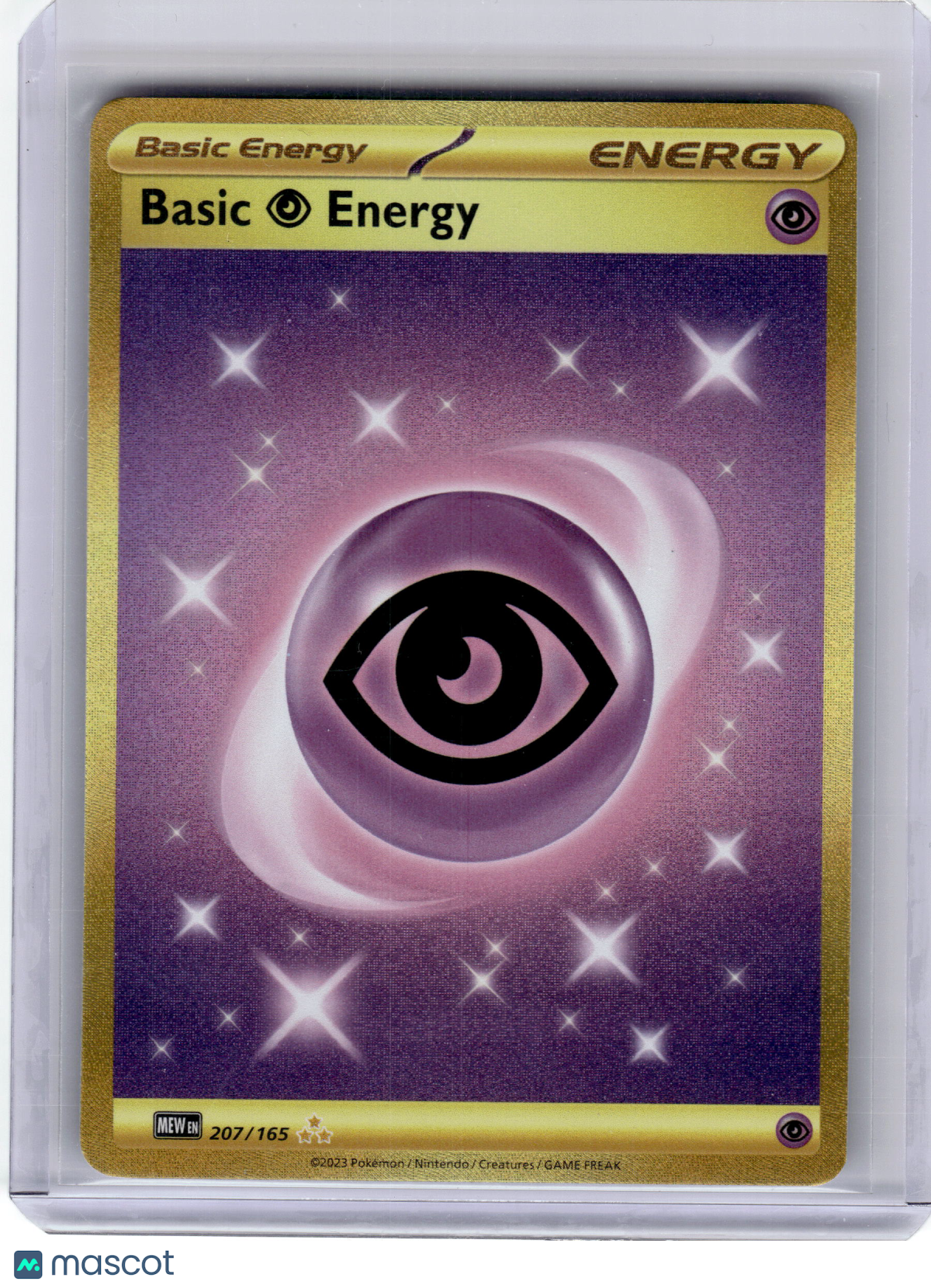 2023 Pokemon—Basic Psychic Energy #207 Scarlet & Violet 151—Hyper Rare Gold NM