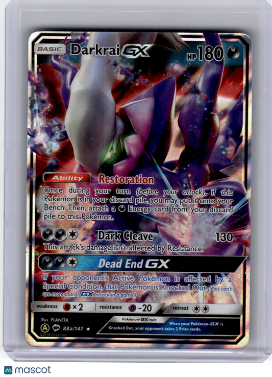 2018 Pokemon—Darkrai GX #88a Burning Shadows—Ultra Rare Holo Near Mint