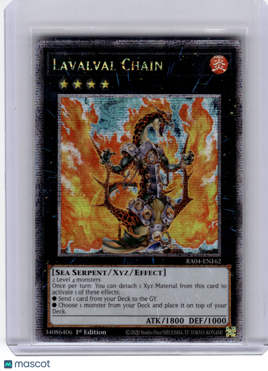 2020 YuGiOh!—Lavalval Chain #RA04-EN062— Quarter Century Secret Rare 1st Edition