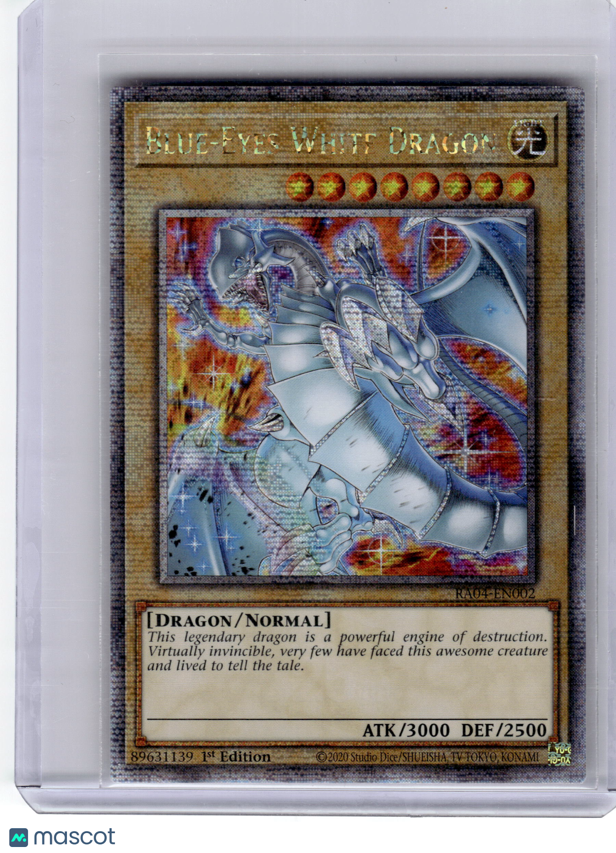 2002 YuGiOh!—Blue-Eyes White Dragon #RA04-EN002—QCSR Foil 1st Edition