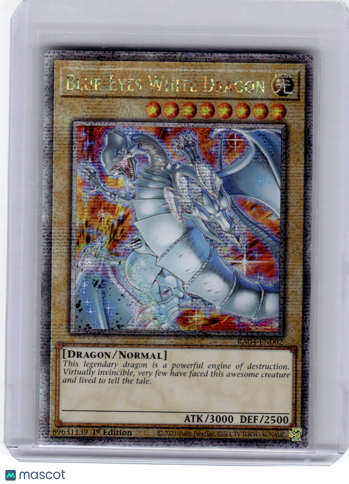 2002 YuGiOh!—Blue-Eyes White Dragon #RA04-EN002—QCSR Foil 1st Edition