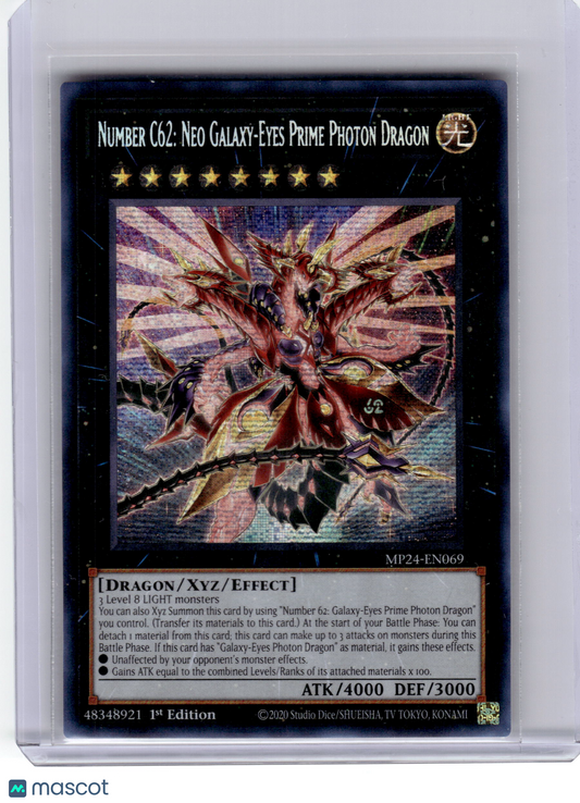 2020 YuGiOh!—Number C62: Neo Galaxy-Eyes Prime Photon Dragon #MP24-EN069
