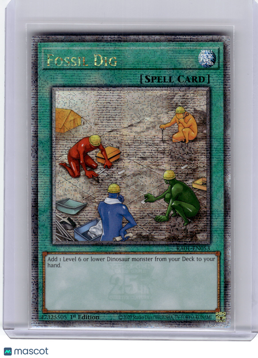 2020 YuGiOh!—Fossil Dig #RA01-EN053—Quarter Century Secret Rare Foil 1st Edition
