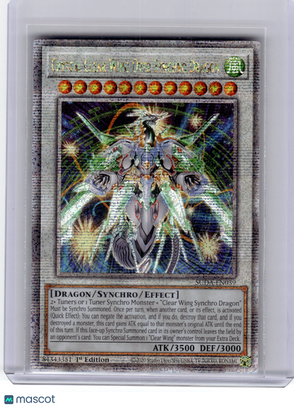 2020 YuGiOh!—Crystal Clear Wing Synchro Dragon #SUDA-EN039—QCSR Foil 1st Edition