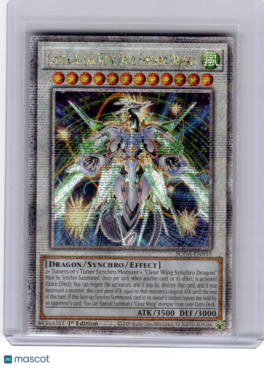 2020 YuGiOh!—Crystal Clear Wing Synchro Dragon #SUDA-EN039—QCSR Foil 1st Edition