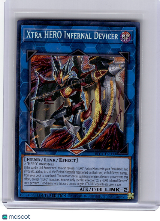 2020 YuGiOh!—Xtra HERO Infernal Devicer #BLC1-EN009—Secret Rare Foil