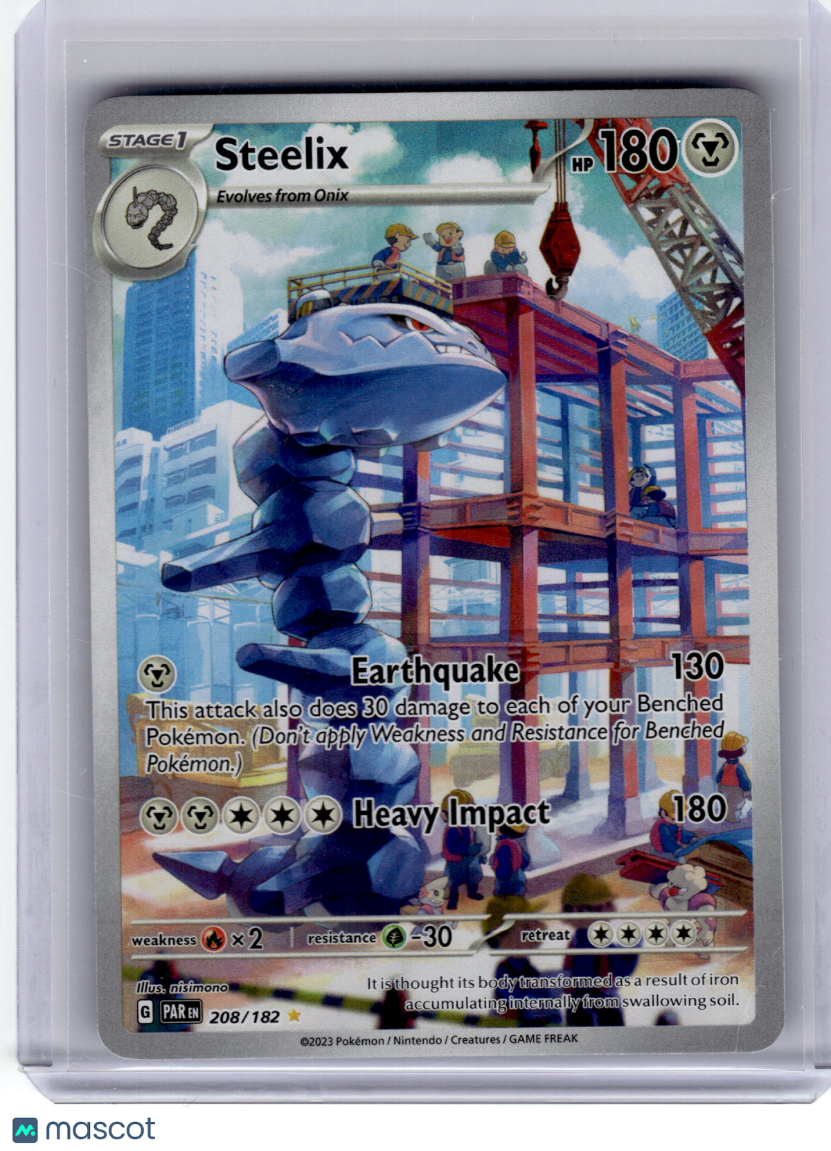2023 Pokemon—Steelix #208 Paradox Rift—Illustration Rare Near Mint