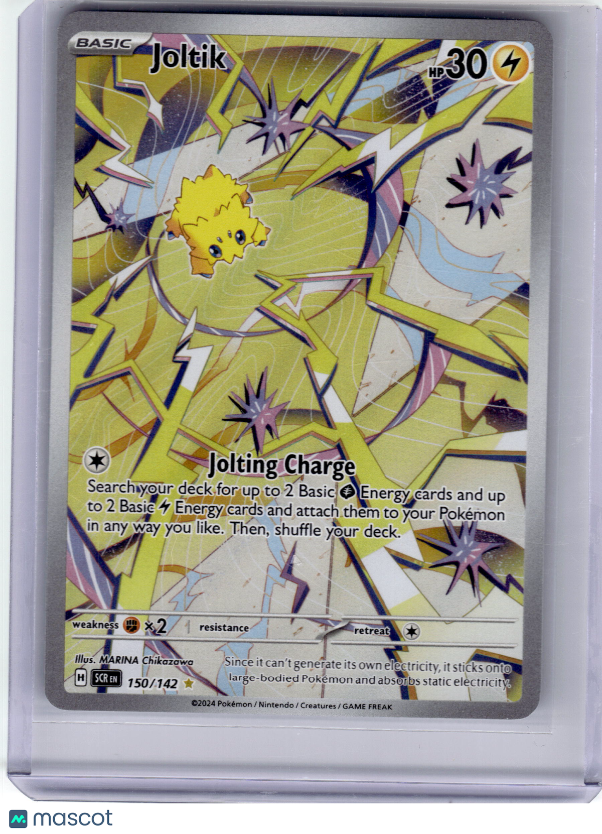 2024 Pokemon—Joltik #150 Stellar Crown—Illustration Rare Holo Near Mint