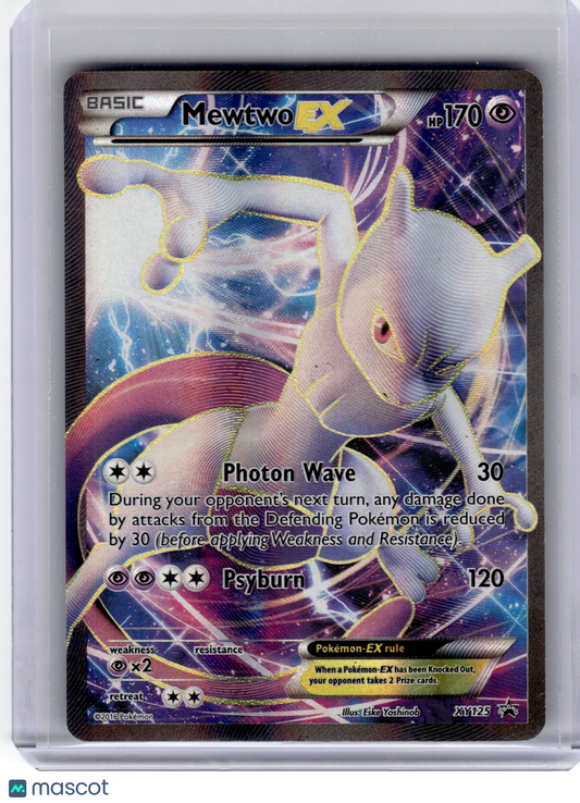 2016 Pokemon—Mewtwo EX #XY125 XY—Black Star Promo Holo Damage