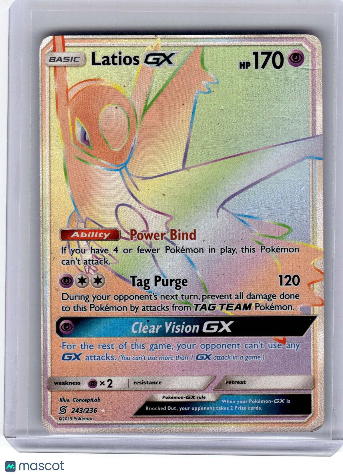 2019 Pokemon—Latios GX #243/236 Unified Minds— FA Damage