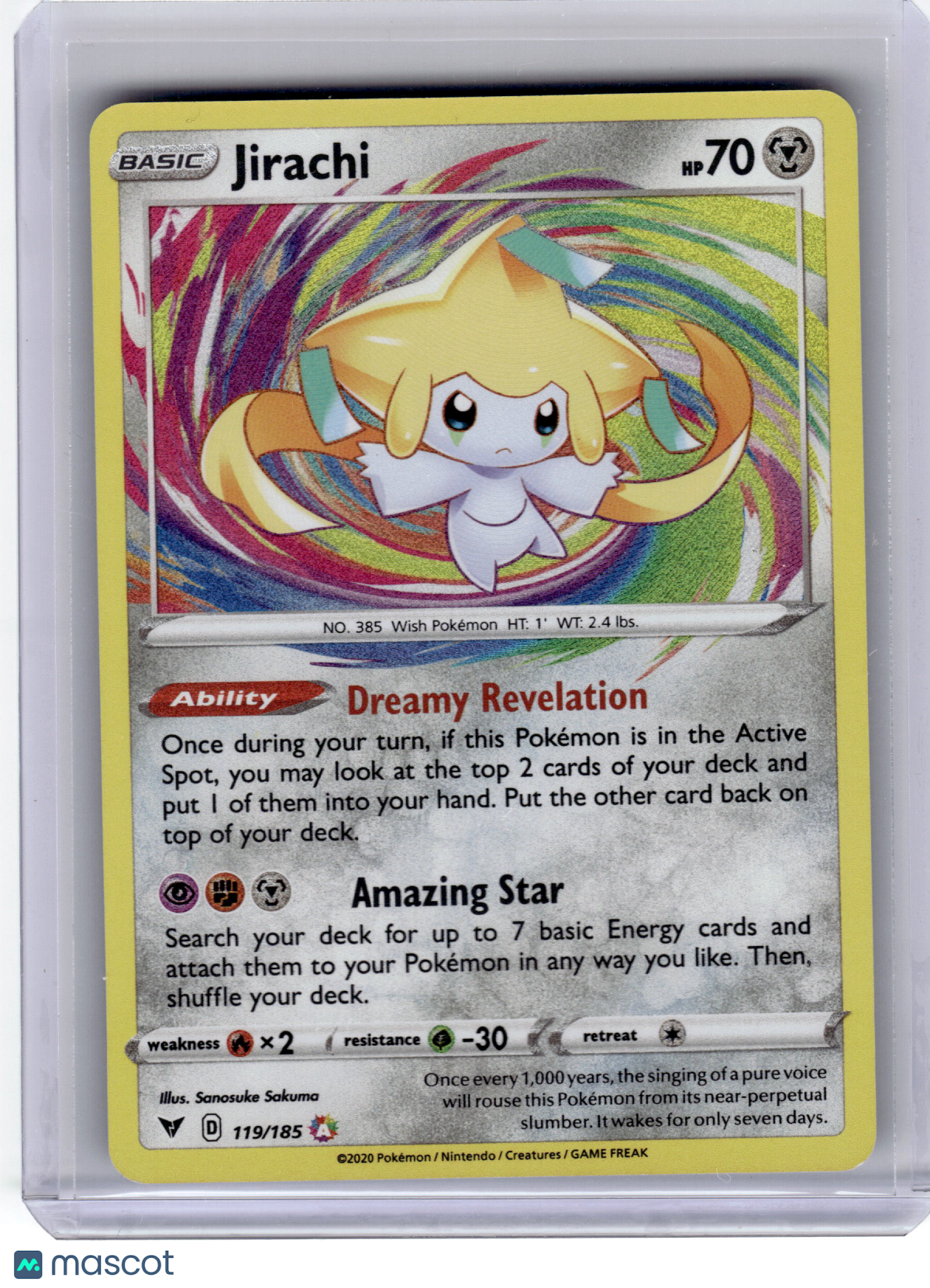 2020 Pokemon—Jirachi #119 Vivid Voltage—Amazing Rare Holo Near Mint