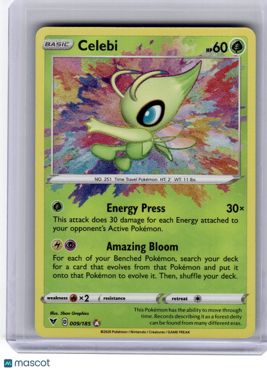 2020 Pokemon—Celebi #9 Vivid Voltage—Amazing Rare Holo Near Mint