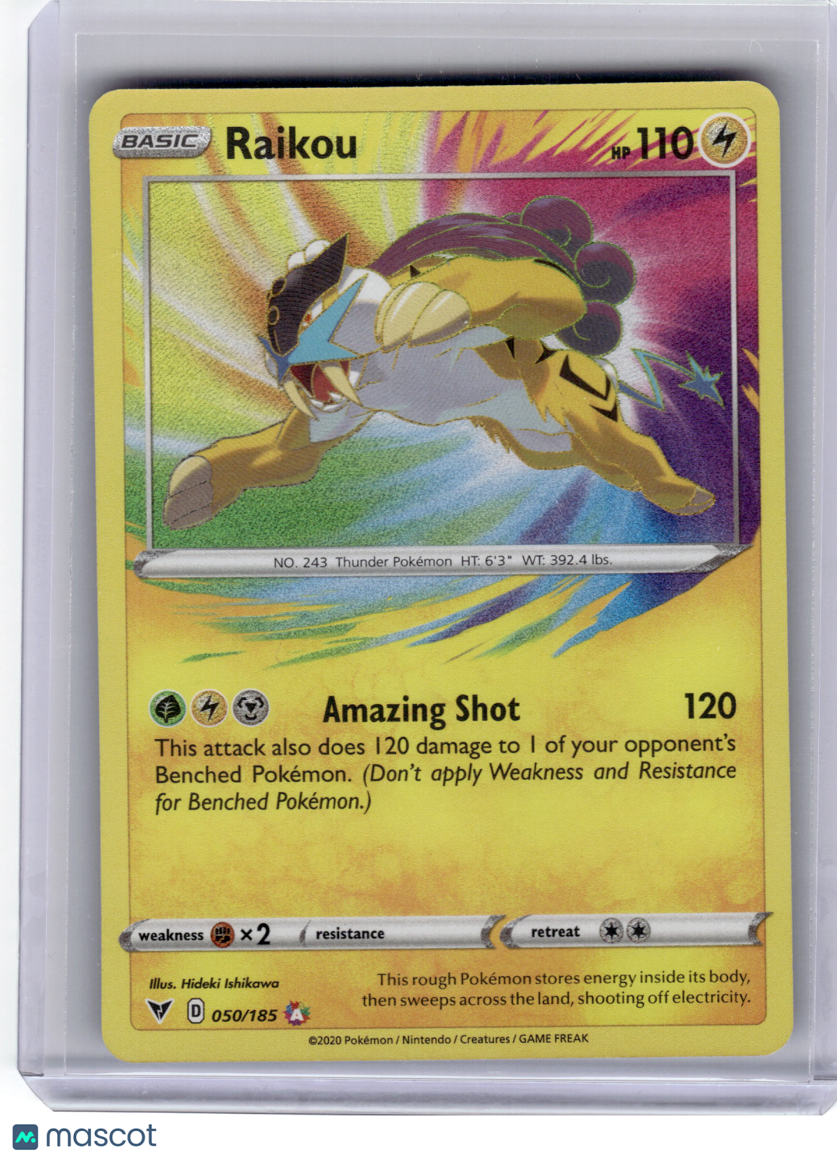 2020 Pokemon—Raikou #50 Vivid Voltage—Amazing Rare Holo Near Mint