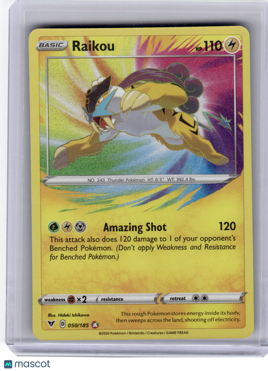 2020 Pokemon—Raikou #50 Vivid Voltage—Amazing Rare Holo Near Mint