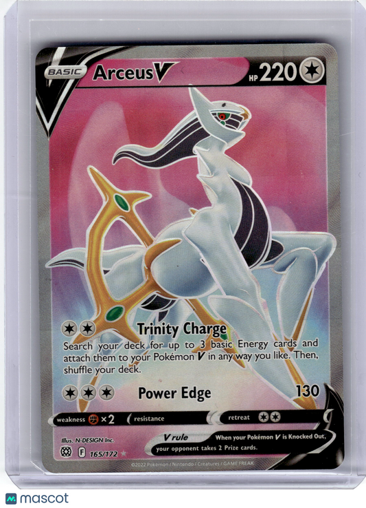 2022 Pokemon—Arceus V #165 Brilliant Stars—Ultra Rare Holo Near Mint