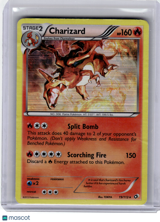 2013 Pokemon—Charizard #19 Legendary Treasures—Rare Holo Damage
