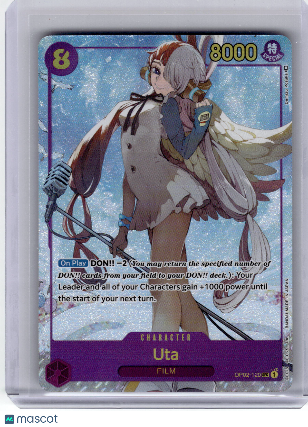 2023 One Piece Card Game—Uta #OP02-120 Paramount War—Secret Rare Foil