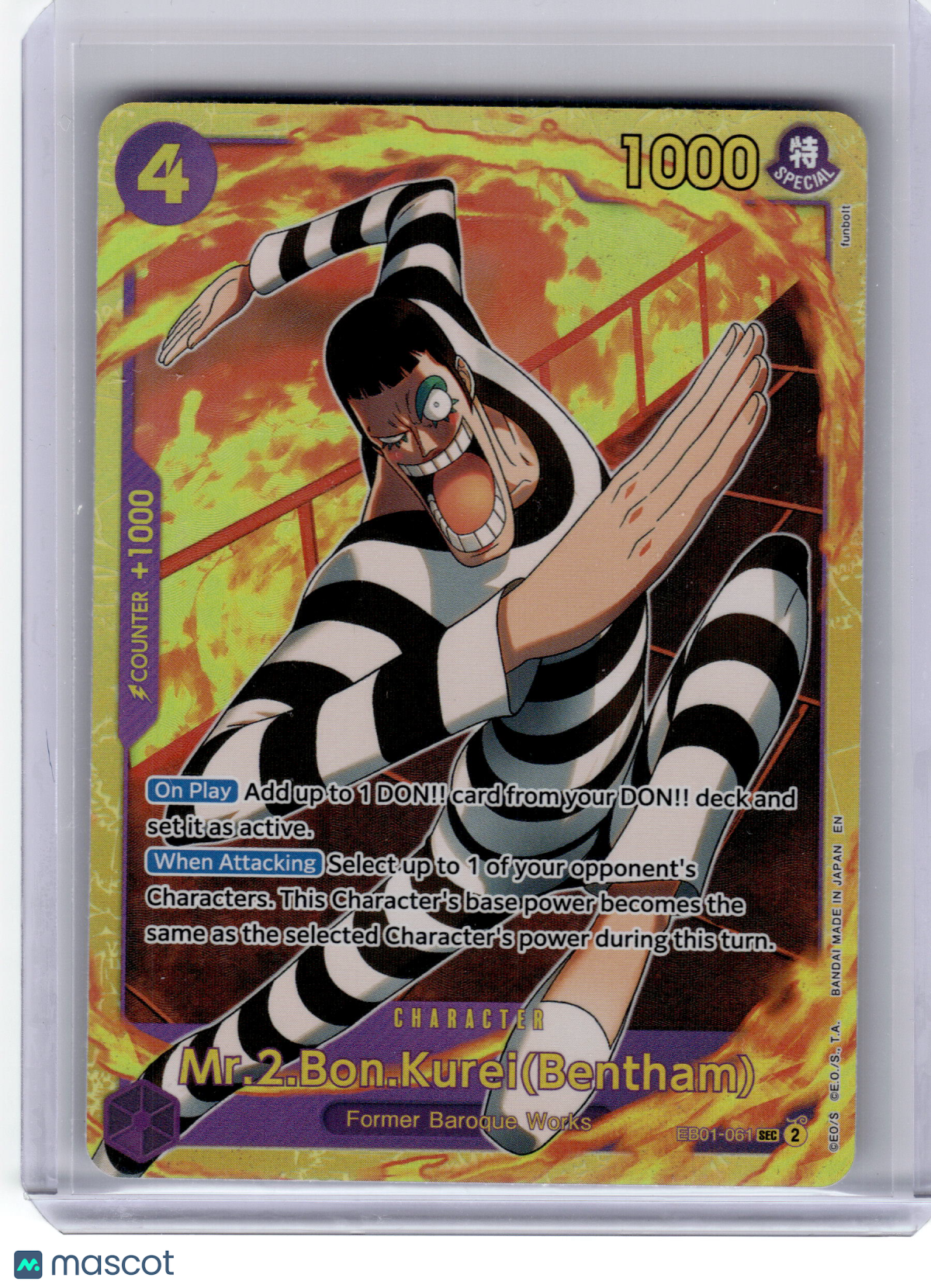 2025 One Piece CCG—Mr. 2 Bon Kurei (Bentham) #EB01-061-The Best- Vol. 2—SR Foil