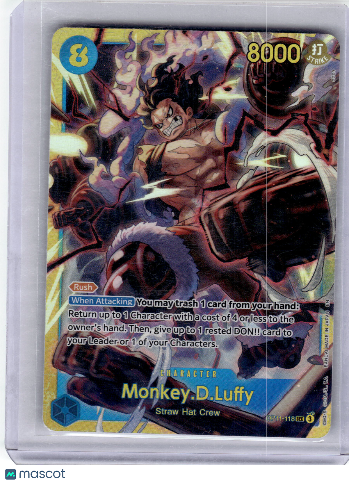 2023 One Piece CCG—Monkey D. Luffy #OP11-118 A Fist of Divine Speed—SR Holofoil