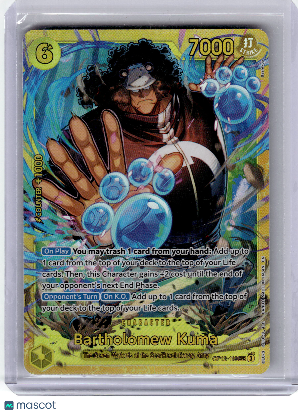 2025 One Piece CCG—Bartholomew Kuma #OP12-119 Legacy of the Master—SEC Holofoil