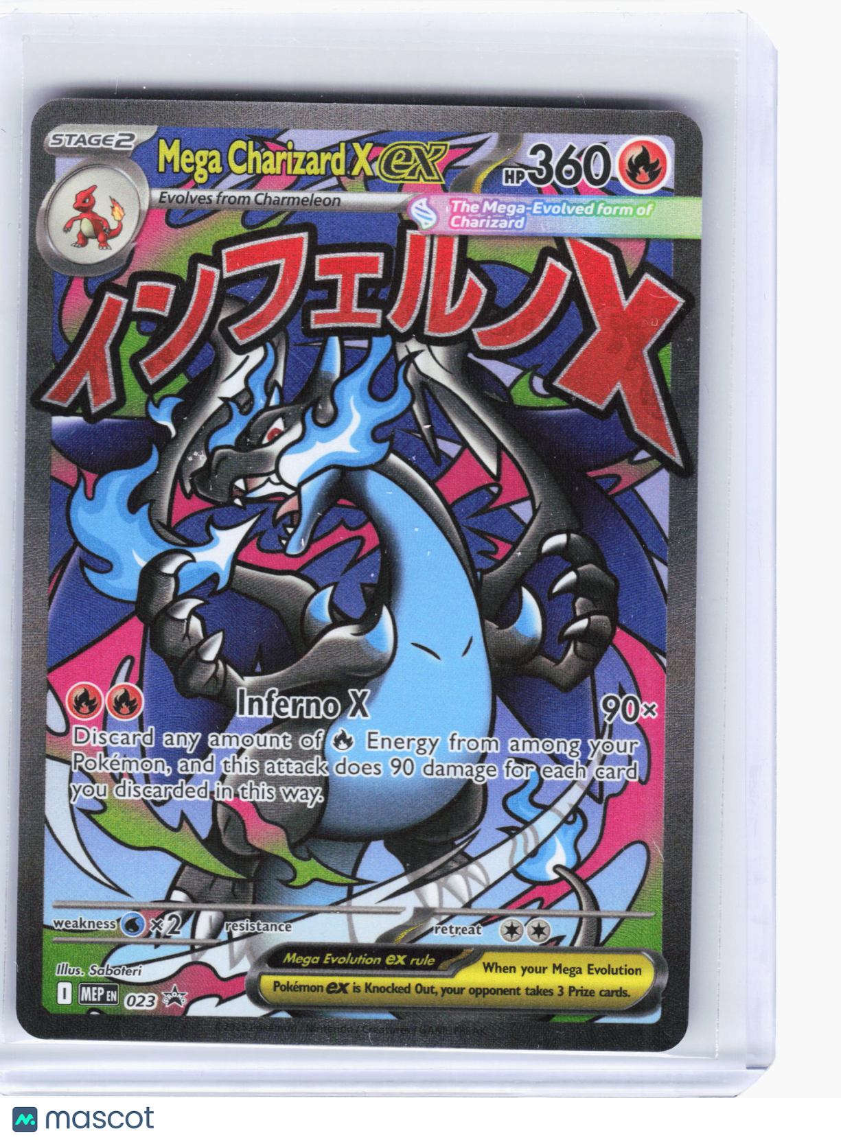 2025 Pokemon—Mega Charizard X EX #023 Mega Evolution—Black Star Promo Holo