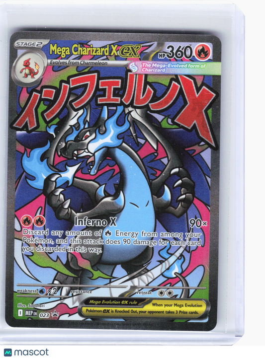 2025 Pokemon—Mega Charizard X EX #023 Mega Evolution—Black Star Promo Holo