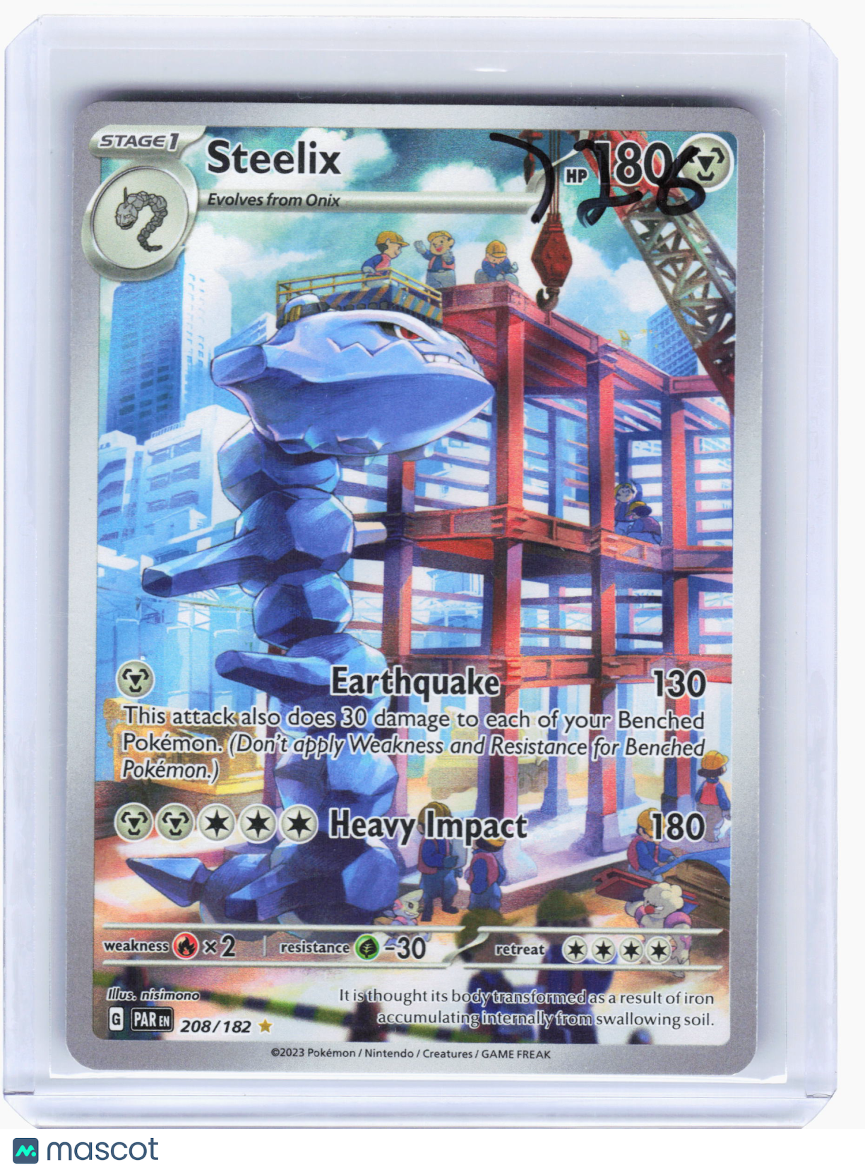 2023 Pokemon—Steelix #208 Paradox Rift—Illustration Rare Holo Lightly Played