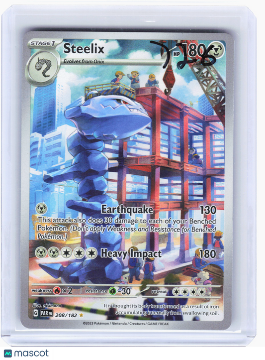 2023 Pokemon—Steelix #208 Paradox Rift—Illustration Rare Holo Lightly Played