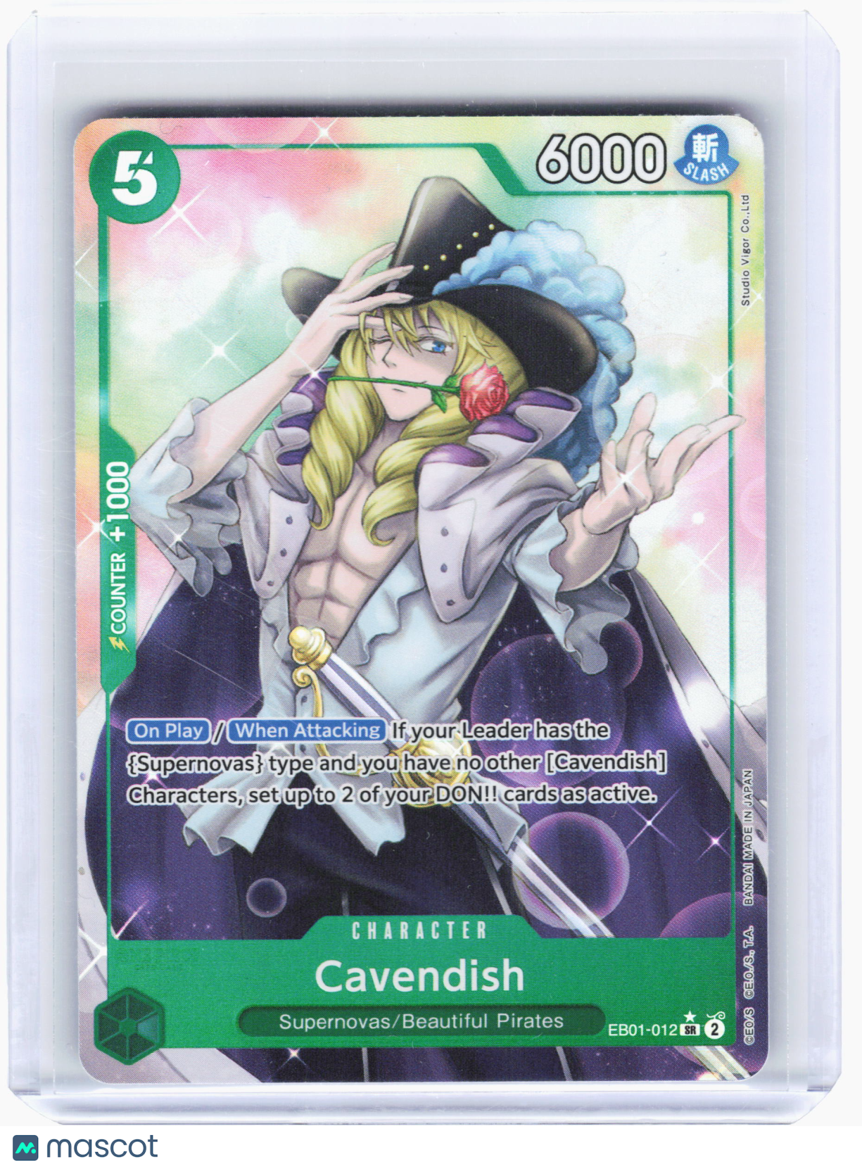 2024 One Piece—Cavendish #EB01-012 Memorial Collection—Super Rare Foil Alt Art