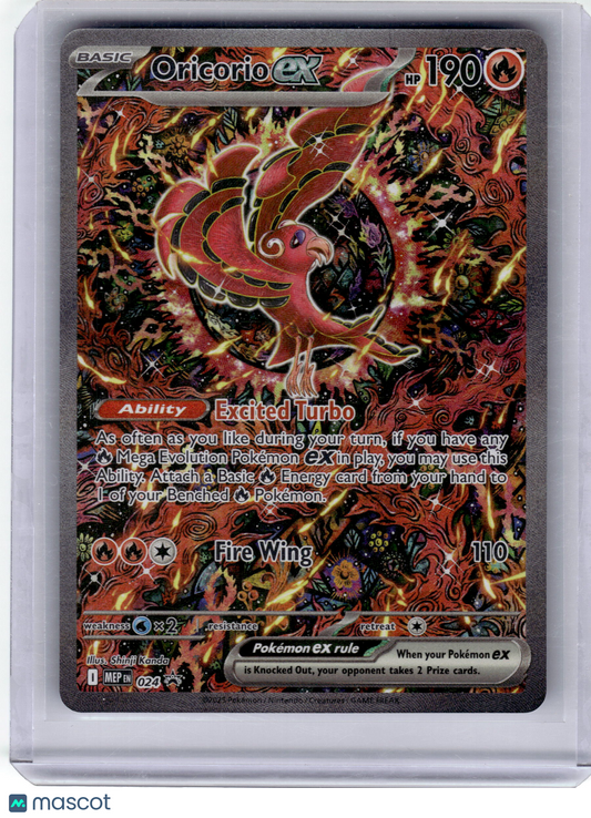 2025 Pokemon—Oricorio EX #24 Mega Evolution—Black Star Promo Holo Near Mint