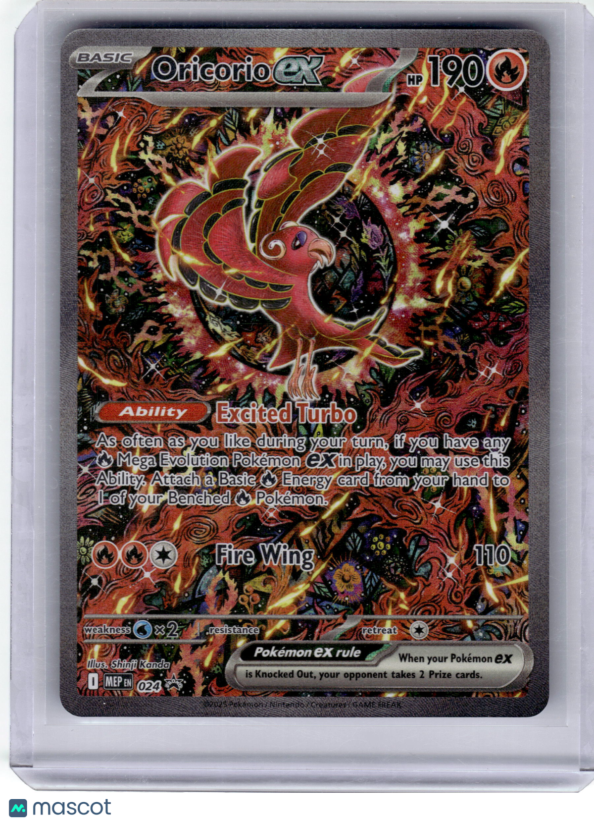 2025 Pokemon—Oricorio EX #24 Mega Evolution—Black Star Promo Holo Near Mint