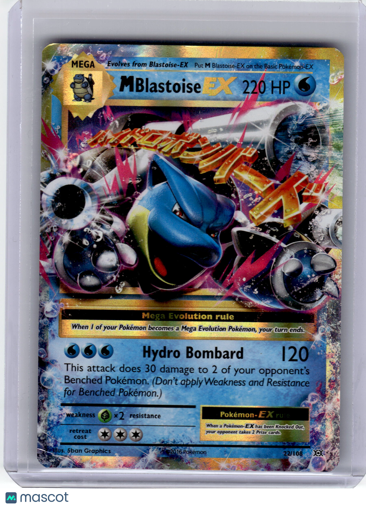 2016 Pokemon—M Blastoise EX #22 XY Evolutions—Ultra Rare Holo Damage