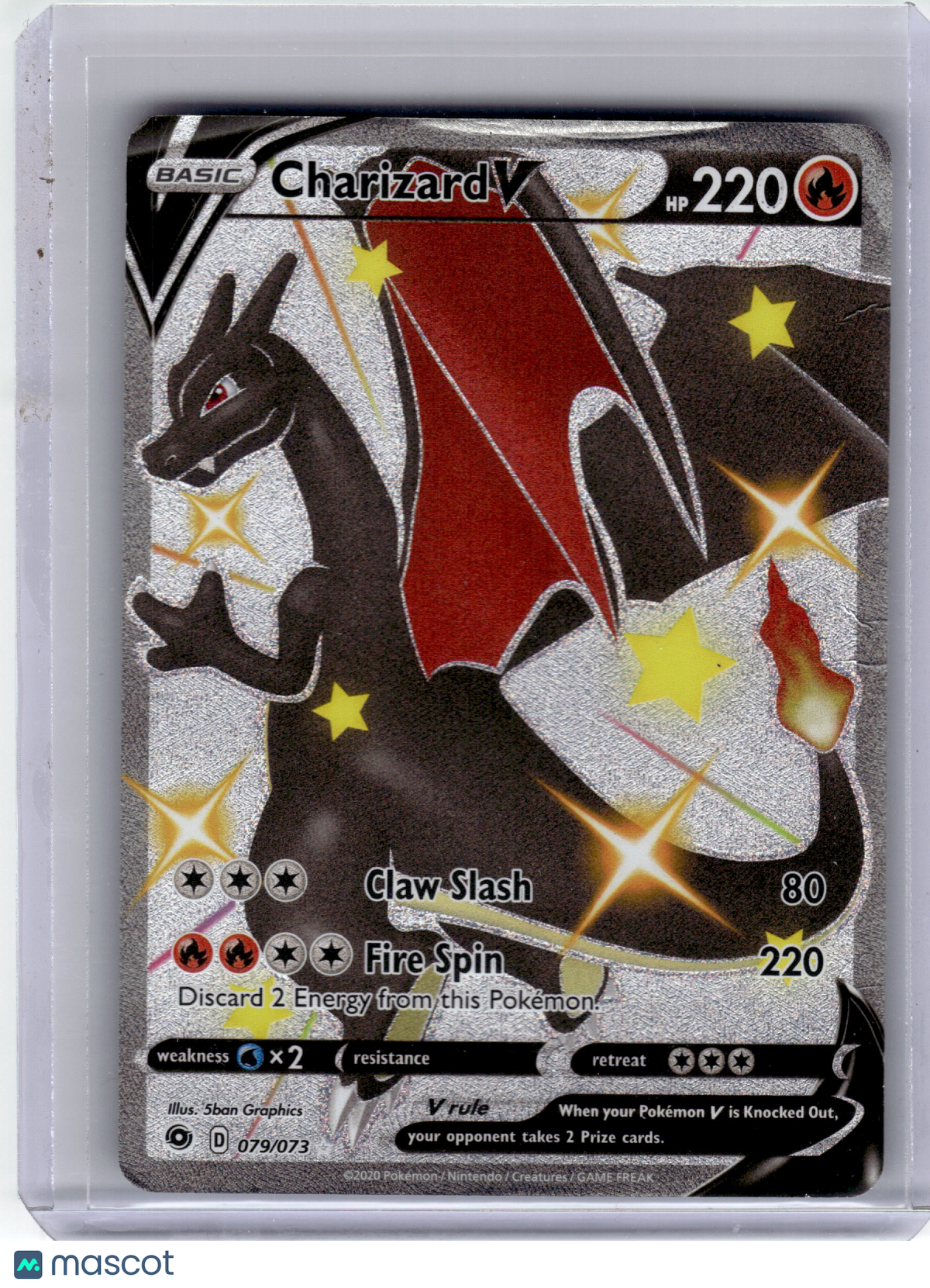 2020 Pokemon—Charizard V #79 Champion's Path—Secret Rare Holo Damage