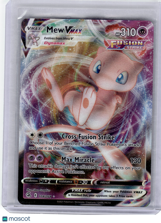 2021 Pokemon—Mew VMAX #114 Fusion Strike—Ultra Rare Holo Near Mint