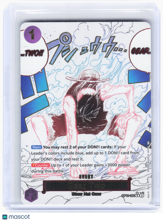 2025 One Piece—Gear Two #OP11-080 A Fist of Divine Speed—Rare Foil Alt Art